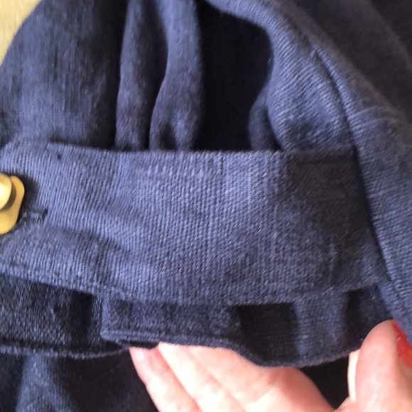 CACHÉ 💯% LINEN NAVY BLUE JACKET • GOLD BUTTONS • RHINESTONE TRIM • Sz L - Picture 13 of 15